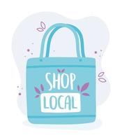 support local business, shop small market ecology bag vector