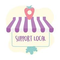 support local business, shop small market location store vector