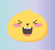 social media emoji expression face happy funny cartoon vector