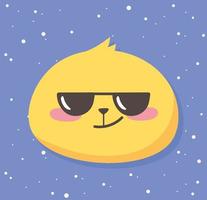 social media emoji expression face sunglasses cartoon vector