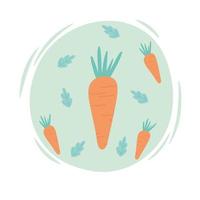 zanahorias cosecha de vegetales orgánicos saludables hojas naturales diseño vector