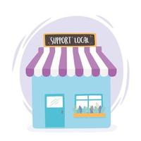 support local business, shop small market building commerce vector