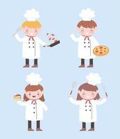 chefs men and women cartoon character professional occupation vector