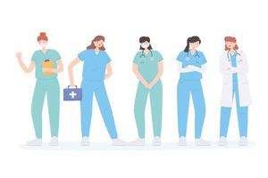 thank you doctors and nurses, medical staff people all healthcare workers vector