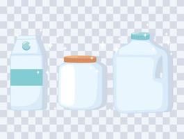 plastic or glass cups bottles mockups, bottle jar and box containers vector