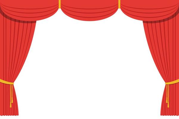 Puppet show booth with theater masks red curtain Vector Image