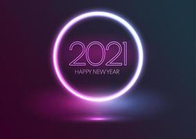 Neon Happy New Year background vector