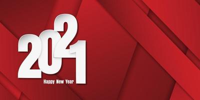 Happy New Year banner with paper cut style numbers vector