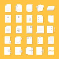 Documents Flat icon set vector