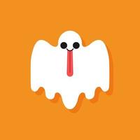 lindo personaje de dibujos animados fantasma de halloween vector