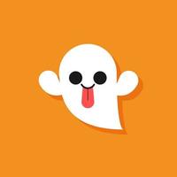 lindo personaje de dibujos animados fantasma de halloween vector