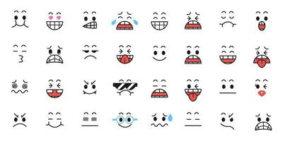 Set of Funny cartoon with Facial Expressions vector