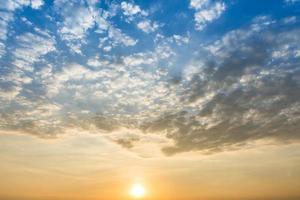 Blue sky with white clouds photo