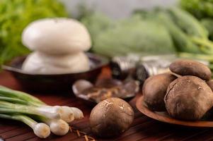 Close-up of shiitake mushrooms photo