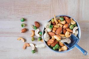 Top view of mixed nuts photo