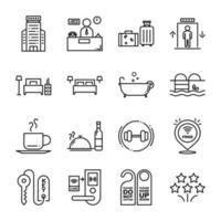 Hotel and Hostel icon set vector