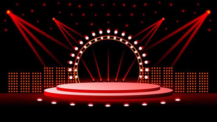 fancy stage illustration full of lights