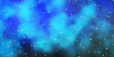 Light BLUE vector background with colorful stars.