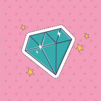 diamond gem patch fashion badge sticker decoration icon vector