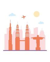 travel tourism skyline architecture urban city scene vector