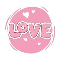 love hearts romantic patch fashion badge sticker decoration icon vector