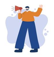 Man avatar with megaphone vector design