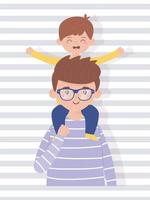 diseño vectorial de padre e hijo vector