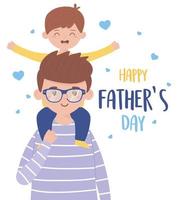 Father with son on fathers day vector design