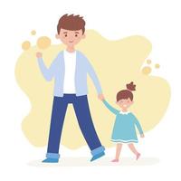 diseño vectorial de padre e hija vector