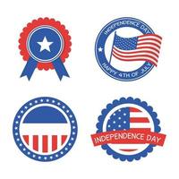 Independence day seal stamps set vector design