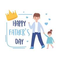 Father with daughter on fathers day vector design