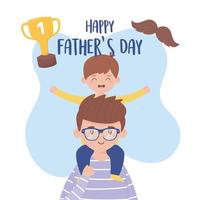 Father with son on fathers day vector design