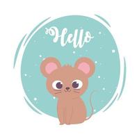 lindo animal de dibujos animados adorable personaje salvaje pequeño ratón vector