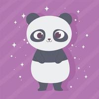 cute cartoon animal adorable wild character little panda vector