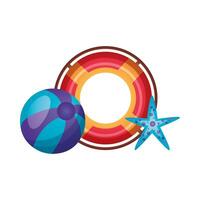 summer float, ball and star design vector