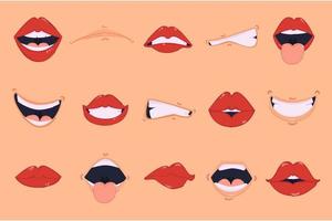 Cartoon Mouth Illustration Pack vector