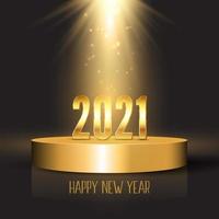 Happy New Year background with podium design vector