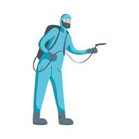 Man with protective suit and hose vector design