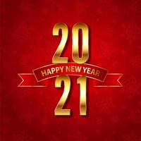 Elegant happy new year background with gold numbers and ribbon design vector