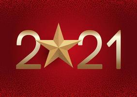 Red and gold Happy New Year background vector