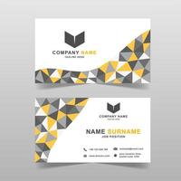 Low polygon geometric business card template vector