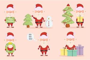 personajes de dibujos animados de santa claus vector