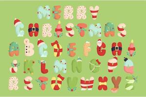 Christmas Alphabet Illustration Set vector