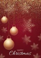 Decorative red and gold Christmas background vector