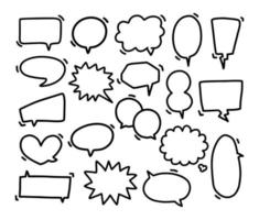 Collection of Hand Drawn Speech Bubbles vector