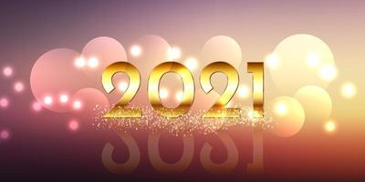 Happy New Year banner design with glittery gold design vector