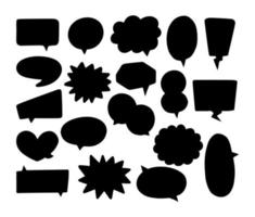 Collection of Silhouette Speech Bubbles vector