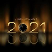 Happy New Year background with clock design vector