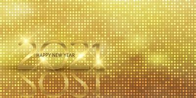 Glittery gold Happy New Year banner design vector