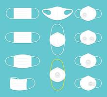 White face mask collection vector